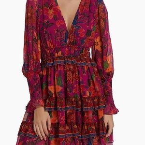 Farm Rio Tropical Tapestry Long-Sleeve Minidress - New W Tags